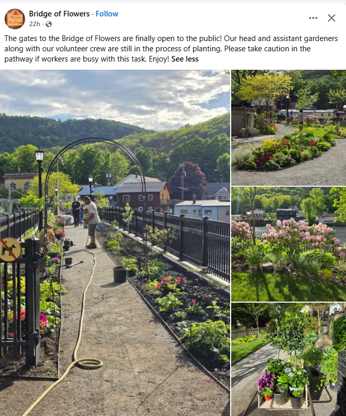 The Bridge of Flowers announces it's annual spring opening