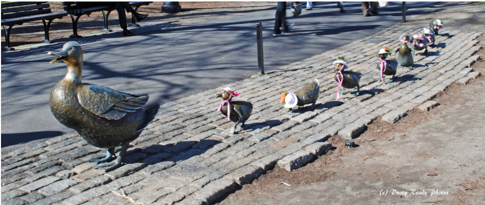 Make Way for Ducklings statues in the Boston Public Garden