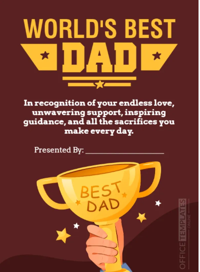 Best dad Award for Father's Day. It ain't easy being Dad