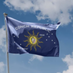 Concg Replublic flag , the flag od Key West. Blue backgrouns with sun