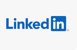LinkedIn logo with the word “Linked” in blue followed by a blue square containing the letters “in.”