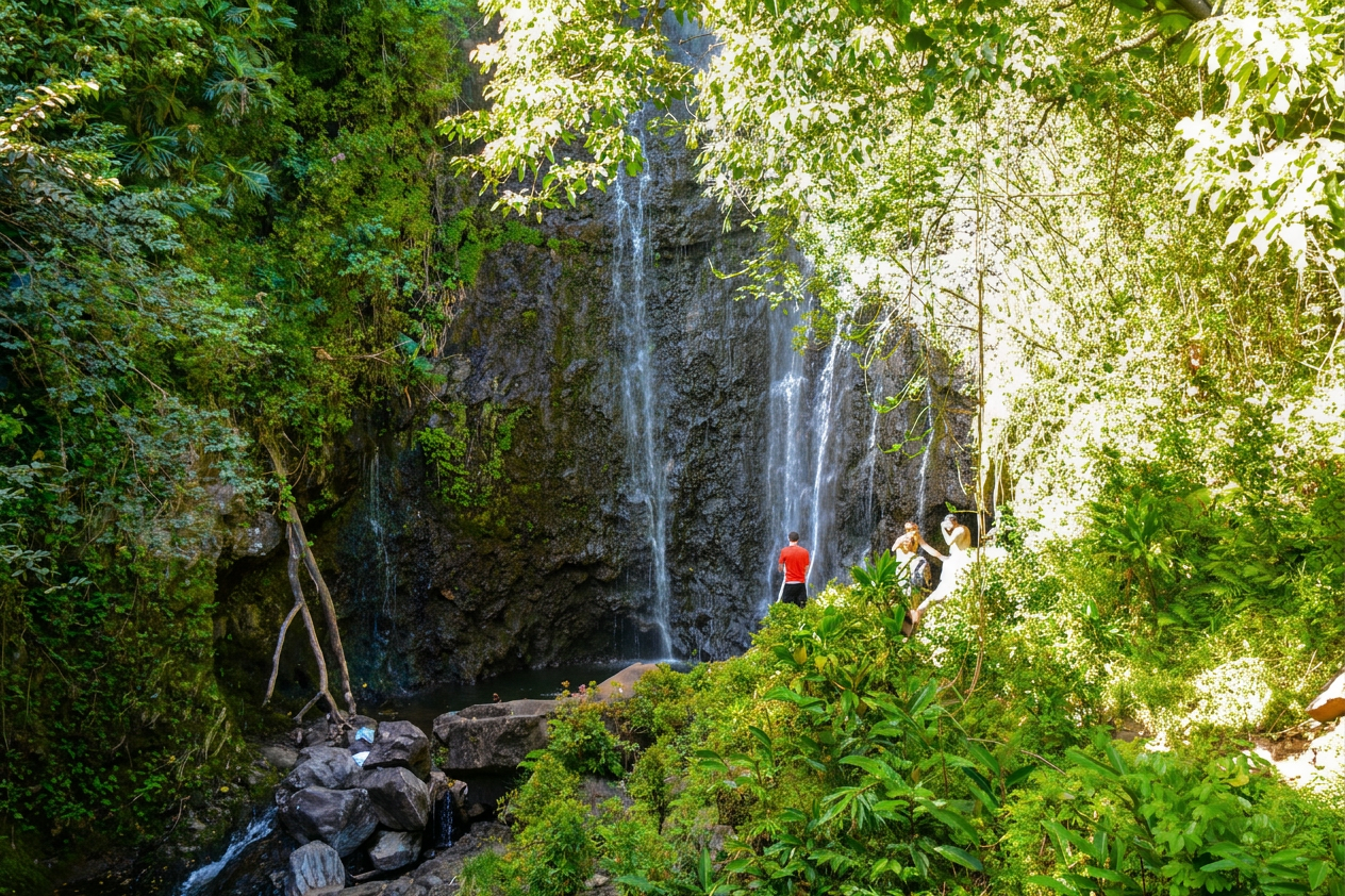 Under the falls