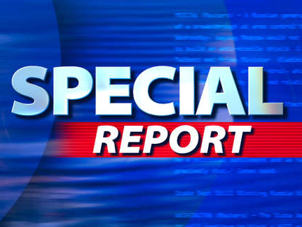 Graphic reading “SPECIAL REPORT” in large white letters over a blue television news-style background, with the word “REPORT” displayed on a red banner beneath “SPECIAL.” The design features motion blur effects and broadcast-style graphics, creating the appearance of breaking news or an urgent news update.